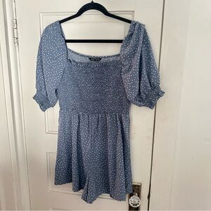 Polka Dot Puff Sleeve Romper